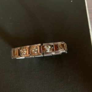 Disney baby bracelet, silver stretch, mouse crystals, pretty  charm bracelet